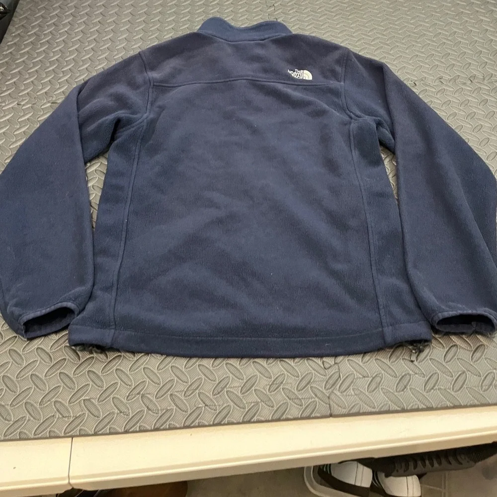 The North Face Fleece Jacket Mens Small Navy Blue Full Zip Faded TKA 100‎